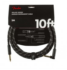 Fender Deluxe 10' ANGL Inst CBL BTWD инструментальный кабель, черный твид, длина 3м, прям/углов