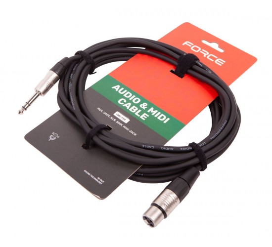 Force FMC-15/6 профессиональный микрофонный/коммутационный шнур XLR(F) - стерео джек (TRS), 6 м