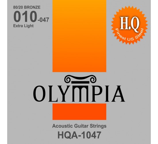 Olympia HQA1047 струны для акуст.гитары 80/20 Bronze (10-14-23w-30-39-47)