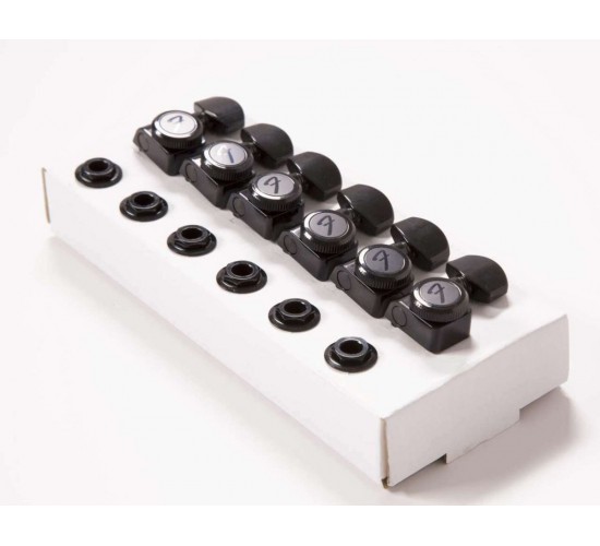 Fender 099-0818-400 колки 6 в линию локовые «F» Series, черные