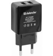 Defender UPС-12 Сетевой адаптер 2xUSB, 5V/2А, кабель, блистер