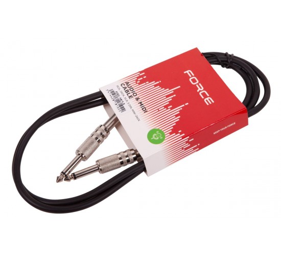 Force FGC-14/1,5 (FGC-14/1,5/BK) шнур гитарный Jack1/4"(M)-Jack1/4(M) (1,5мх6мм), цвет - черный