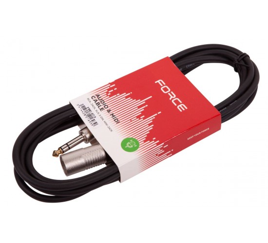 Force FMC-07/3 шнур аудио балансный Jack 1/4 stereo-XLR(M), 3 метра