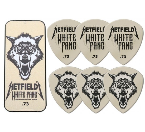 Dunlop PH122T.73 White Fang Медиаторы в коробочке, 6шт, толщина 0,73мм
