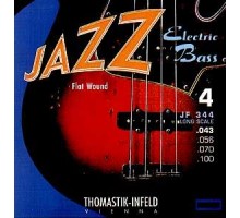 Thomastik JF344 Jazz Flat Wound Комплект струн для бас-гитары, никель, плоская оплетка, 43-100