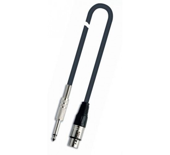 Quik Lok MX777-5 микрофонный кабель, 5 метров, разъемы XLR/F - Mono Jack 1/4, цвет черный