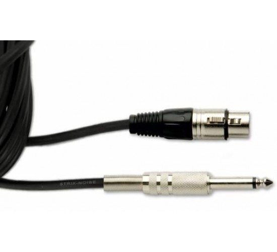 Quik Lok MX777-5 микрофонный кабель, 5 метров, разъемы XLR/F - Mono Jack 1/4, цвет черный