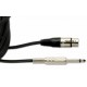 Quik Lok MX777-5 микрофонный кабель, 5 метров, разъемы XLR/F - Mono Jack 1/4, цвет черный