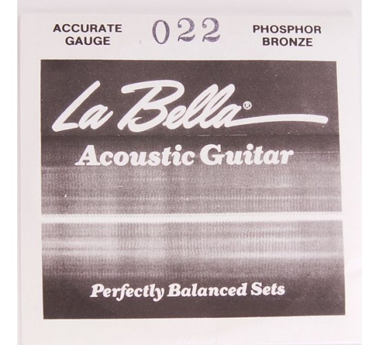 La Bella PW022 Отдельная струна для акустической гитары, 022, фосфорная бронза