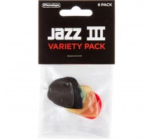 Dunlop PVP103 Jazz III Pick Variety Pack 6 медиаторов