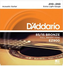 D'Addario EZ900 AMERICAN BRONZE 85/15 струны для акустической гитары Extra Light 10-50