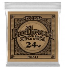 Ernie Ball 1824 одиночная струна для акустической гитары Earthwood Phosphor Bronze, калибр .024