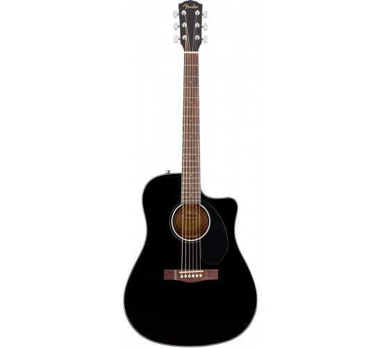 Fender CD-60SCE Dread Black WN электроакустическая гитара, цвет черный