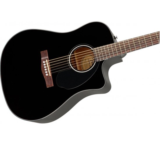 Fender CD-60SCE Dread Black WN электроакустическая гитара, цвет черный