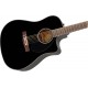 Fender CD-60SCE Dread Black WN электроакустическая гитара, цвет черный