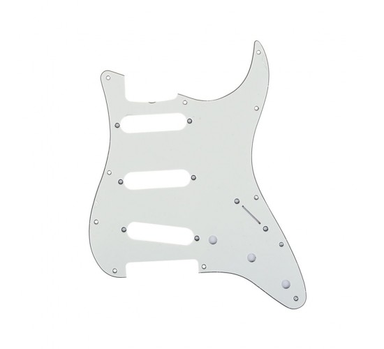 Musiclily MX1388AW Защитная накладка гитары Fender Stratocaster SSS, 3 слоя, белая