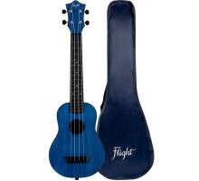 Flight TUSL 35 DB укулеле сопрано, LONG NECK, синяя, пластик