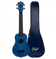 Flight TUSL 35 DB укулеле сопрано, LONG NECK, синяя, пластик