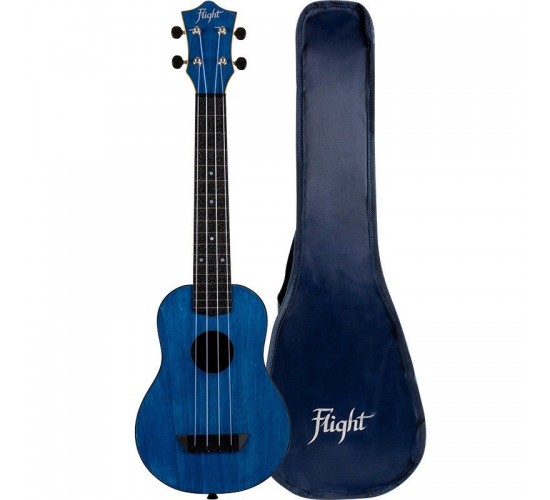 Flight TUSL 35 DB укулеле сопрано, LONG NECK, синяя, пластик