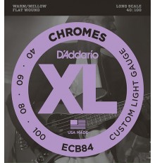 D'Addario ECB84 Chromes Bass Комплект струн для бас-гитары, Custom Light, 40-100