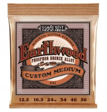 Ernie Ball 2143 струны для акустической гитары Phosphor Bronze Custom Medium (12.5-56)