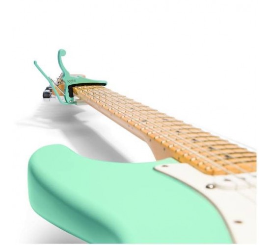 Kyser KGEFSGA каподастр для электрогитары, Fender Surf Green, зеленый