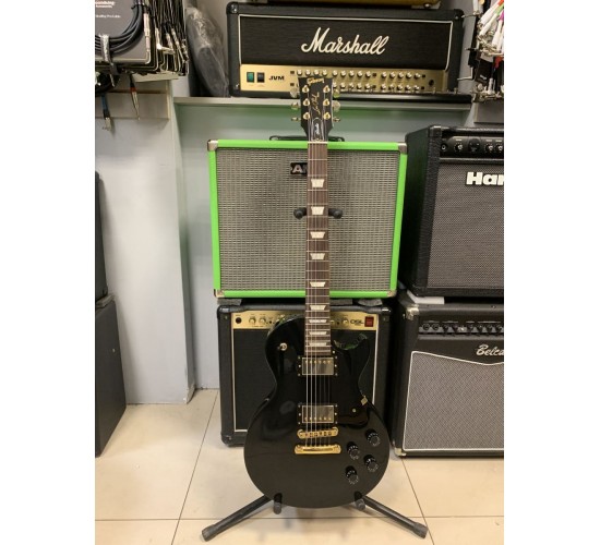 Gibson Les Paul Studio T 2017 Ebony Gold электрогитара, цвет черный, США USED