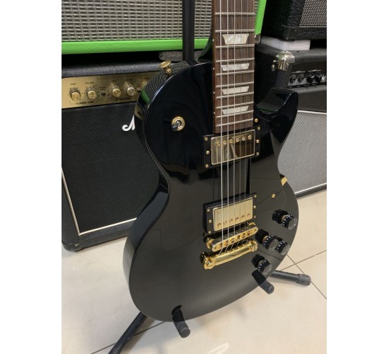 Gibson Les Paul Studio T 2017 Ebony Gold электрогитара, цвет черный, США USED