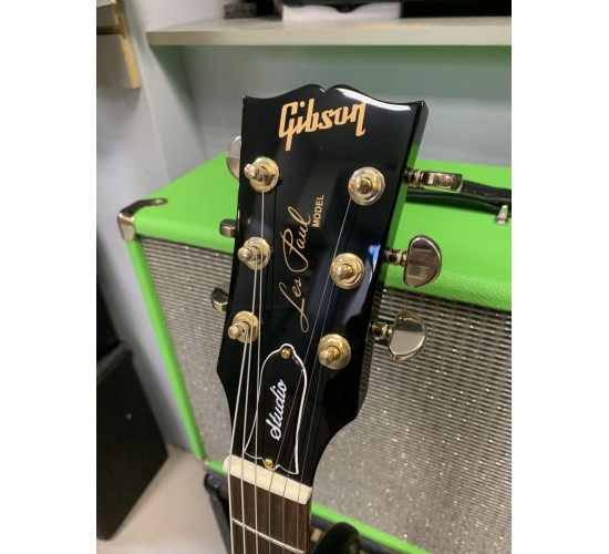 Gibson Les Paul Studio T 2017 Ebony Gold электрогитара, цвет черный, США USED