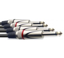 Stagg STC3P сдвоенный аудио шнур, длина 3 м, разъемы 2xJack 1/4« - 2xJack 1/4», цвет черный