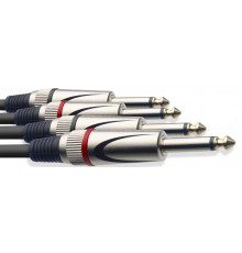 Stagg STC3P сдвоенный аудио шнур, длина 3 м, разъемы 2xJack 1/4« - 2xJack 1/4», цвет черный