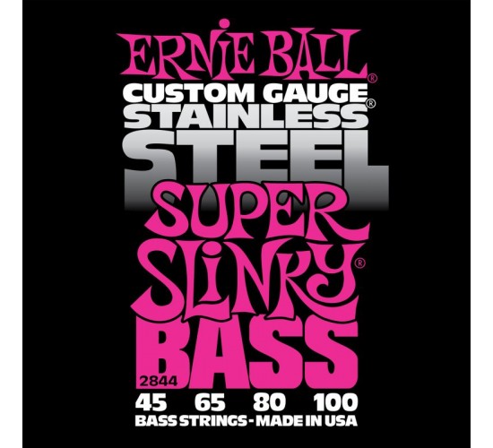 Ernie Ball 2844 струны для бас-гитар Stainless Steel Bass Super Slinky (45-65-80-100)