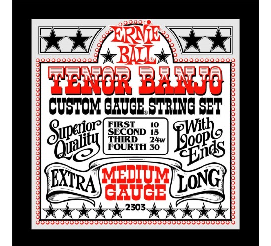 Ernie Ball 2303 струны для 4 стр. тенор банджо Stainless Steel Medium (10-15-24w-30)