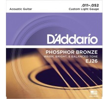D'Addario EJ26 PHOSPHOR BRONZE струны для акустической гитары фосфорная бронза Custom Light 11-52
