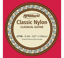 D'Addario J2706 Classical Отдельная 6-ая струна для классической гитары, нейлон, норм. натяжение