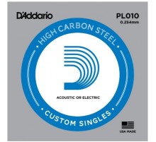 D'Addario PL010 PLAIN STEEL Отдельная стальная струна без обмотки 0.010"