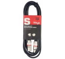 Stagg SMC1 RD микрофонный шнур XLR(M)-XLR(F), длина 1 метр, красный