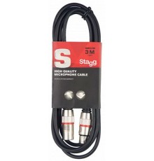 Stagg SMC1 RD микрофонный шнур XLR(M)-XLR(F), длина 1 метр, красный