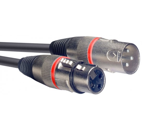 Stagg SMC1 RD микрофонный шнур XLR(M)-XLR(F), длина 1 метр, красный