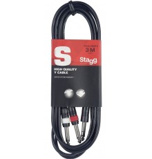 Stagg SYC3/PS2P E кабель коммутационный инсертный. Y-Cable. Stereo phone-plug /2 x Phone-plug. 3 м
