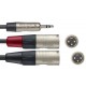 Stagg NYC3/MPS2XMR проф. аудио шнур, мини стерео Jack 1/8"- 2 XLR(m), длина 3 м, черный
