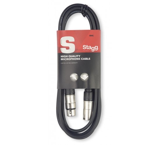Stagg SMC3 микрофонный шнур XLR(M)-XLR(F), стандартная серия, длина 3 метра.