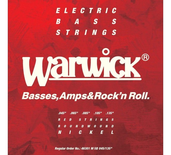 Warwick 46301M5B струны для 5-струнного баса Red Label 45-135, никель