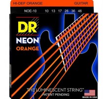 DR NOE-10 Neon Orange комплект струн для электрогитары, никелированные, с покрытием, 10-46