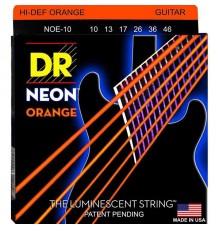 DR NOE-10 Neon Orange комплект струн для электрогитары, никелированные, с покрытием, 10-46
