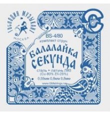 Господин Музыкант BS4/80 Комплект струн для балалайки-секунда (сталь+Л-80)
