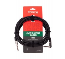 Force FGC-20/6L шнур гитарный Jack1/4«(M) - угловой Jack1/4»(M), 6 метров