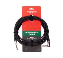 Force FGC-20/6L шнур гитарный Jack1/4«(M) - угловой Jack1/4»(M), 6 метров