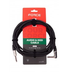 Force FGC-20/6L шнур гитарный Jack1/4«(M) - угловой Jack1/4»(M), 6 метров