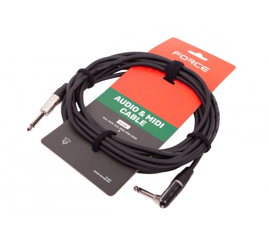 Force FGC-20/6L шнур гитарный Jack1/4«(M) - угловой Jack1/4»(M), 6 метров